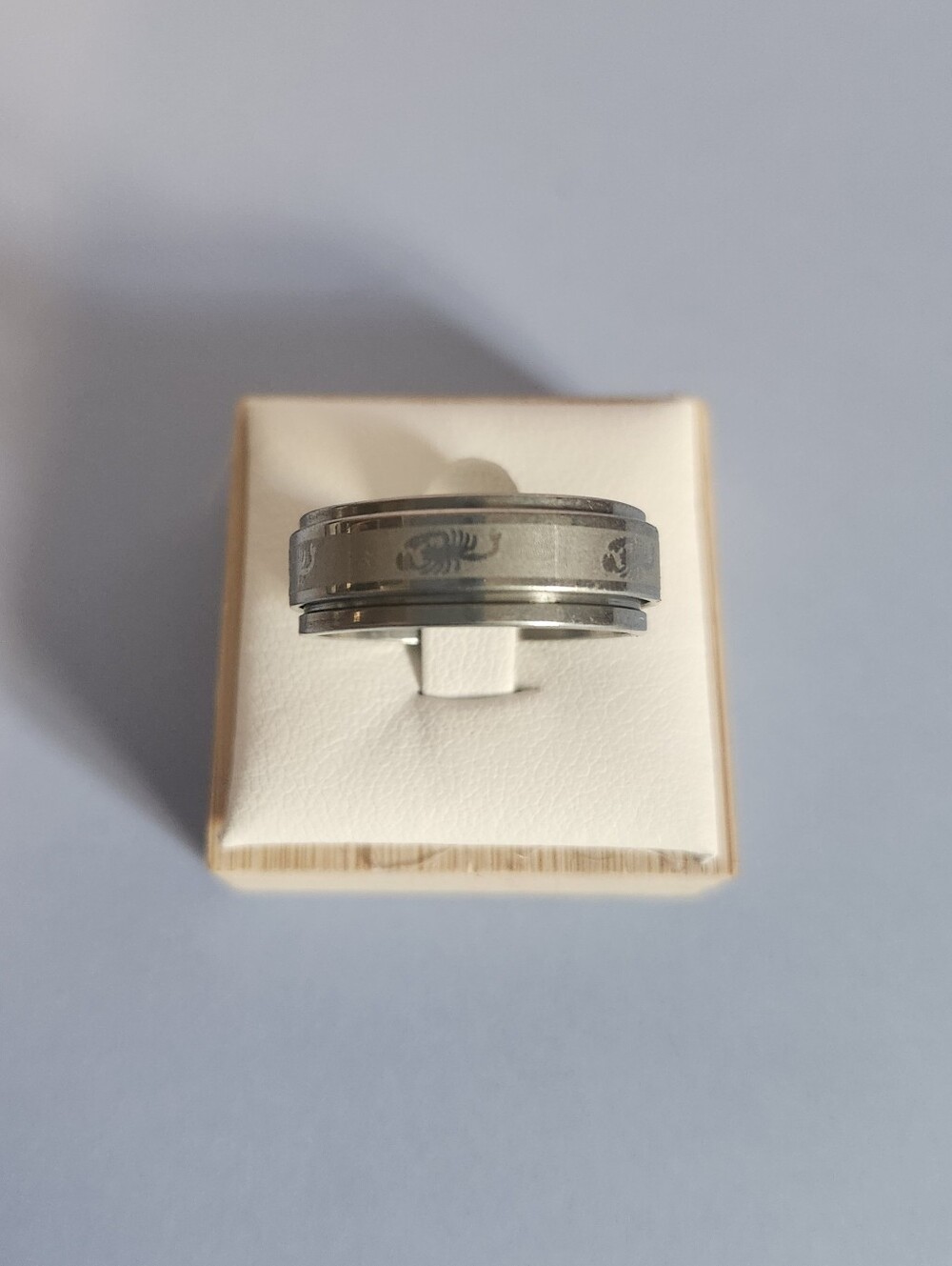 Men's Silver Scorpion Spinner Ring - Stainless Steel New Size 11.25